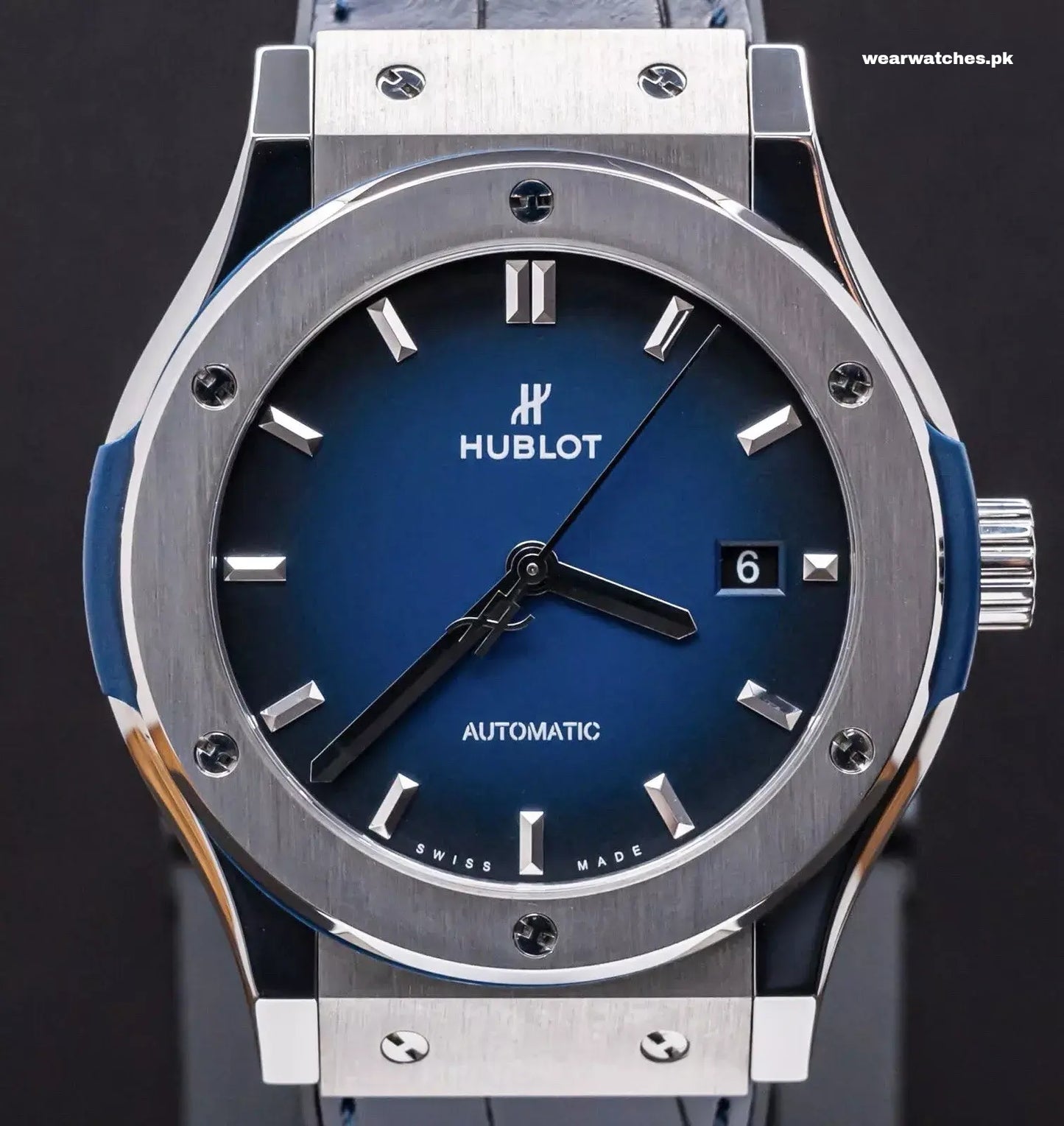 Hublot Classic Fusion Blue Dial - Black leather