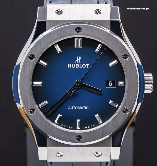 Hublot Classic Fusion Blue Dial - Black leather