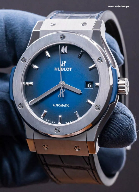 Hublot Classic Fusion Blue Dial - Black leather