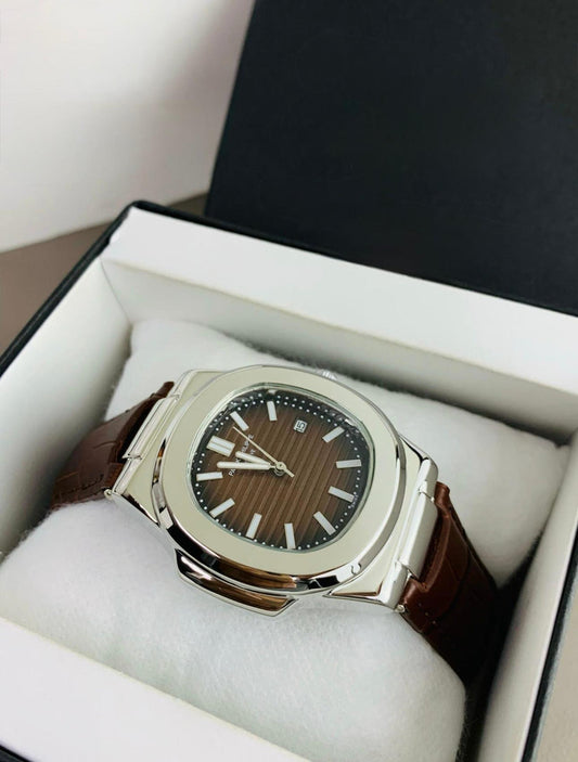 Patek Plippe – Brown Silver Leather Edition