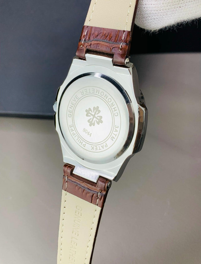 Patek Plippe – Brown Silver Leather Edition